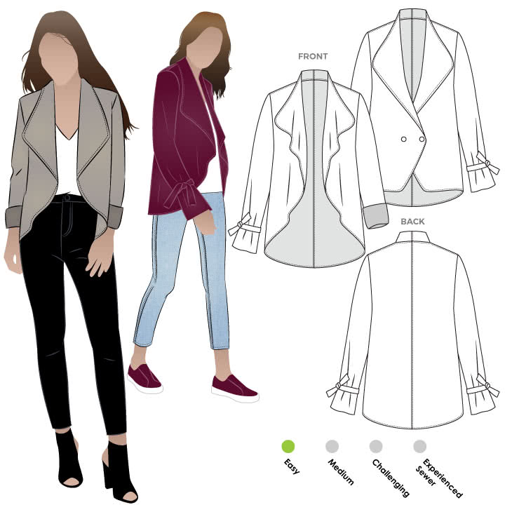 Meghan Jacket Sewing Pattern – Casual Patterns – Style Arc