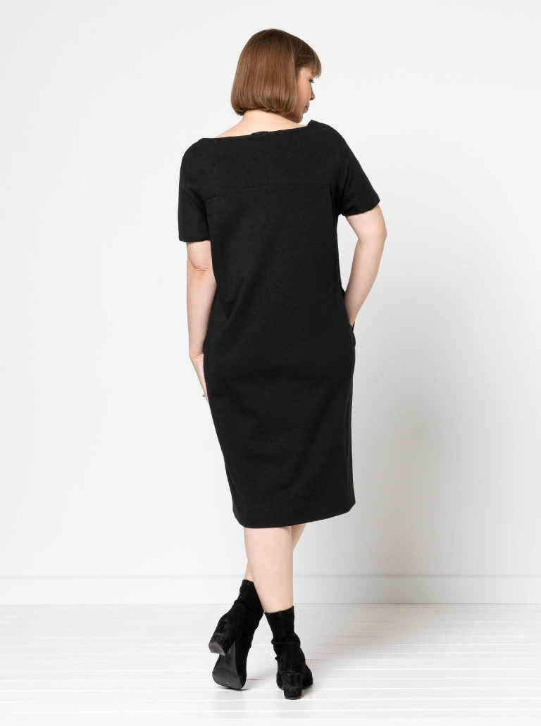 Melba Dress By Style Arc - Short sleeve pull on dress featuring slight cocoon shape body.