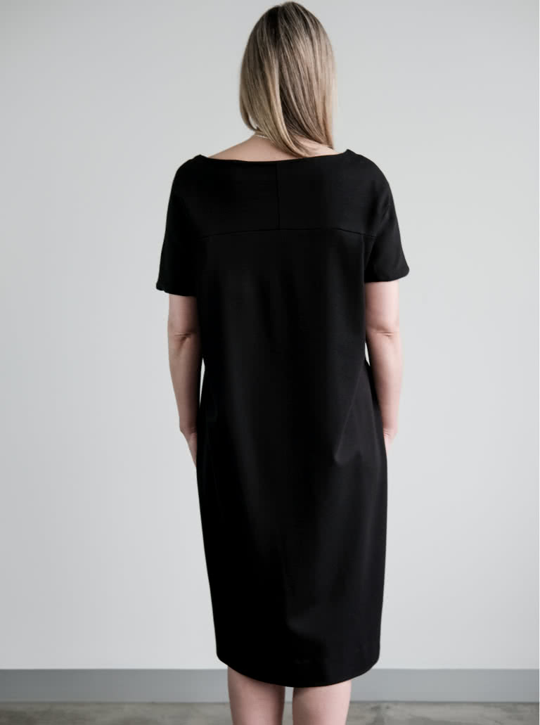 Melba Dress By Style Arc - Short sleeve pull on dress featuring slight cocoon shape body.