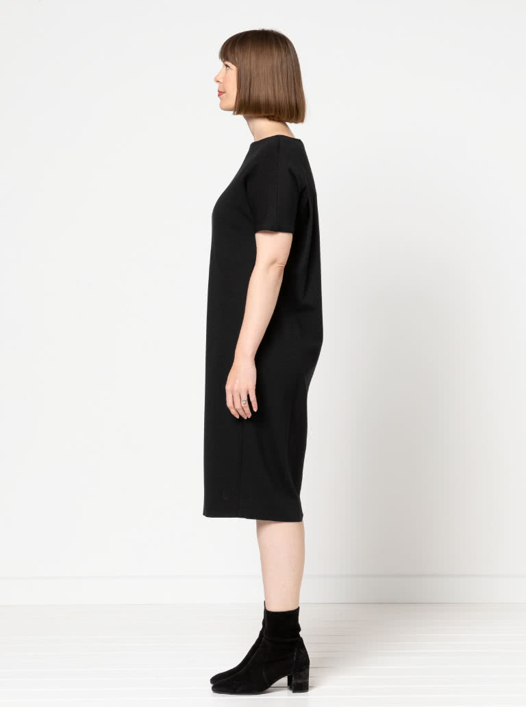 Melba Dress By Style Arc - Short sleeve pull on dress featuring slight cocoon shape body.