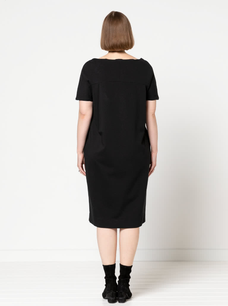 Melba Dress By Style Arc - Short sleeve pull on dress featuring slight cocoon shape body.