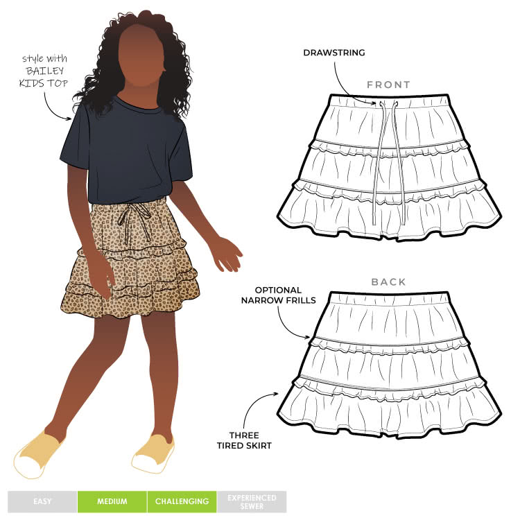 Duchess's Knit Circle Skirt Sizes 2T to 14 Kids PDF Pattern