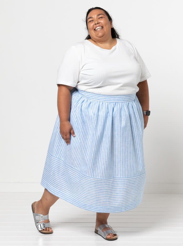 Memphis Woven Skirt By Style Arc - Gathered skirt with fitted waistband.