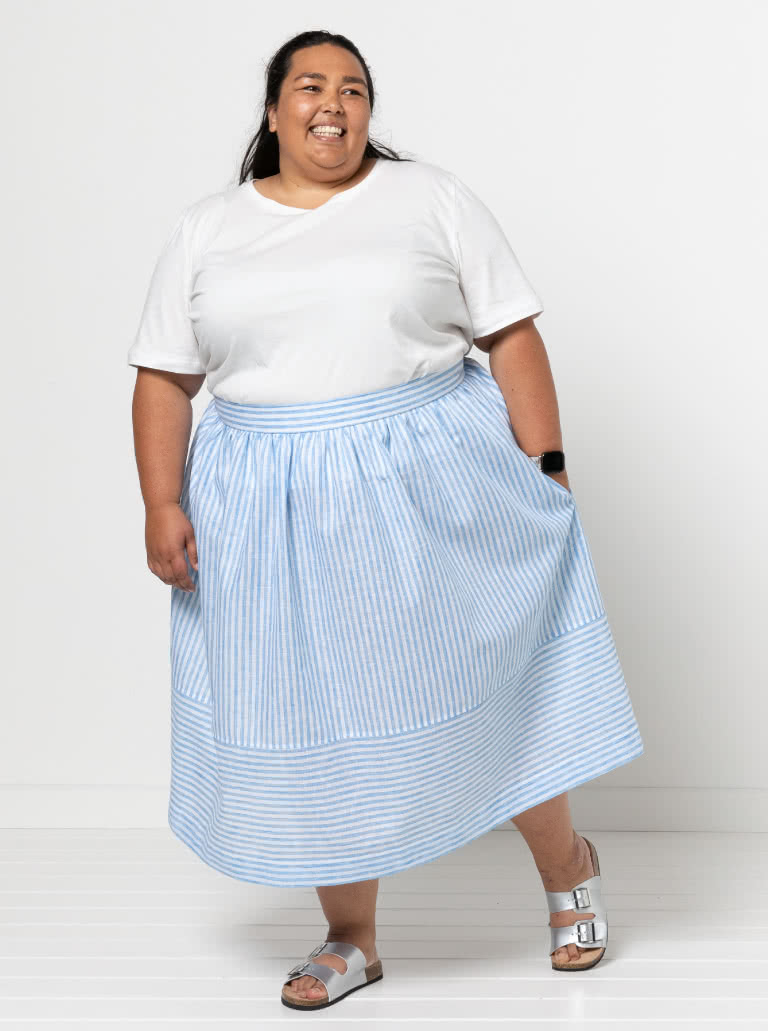 Memphis Woven Skirt By Style Arc - Gathered skirt with fitted waistband.