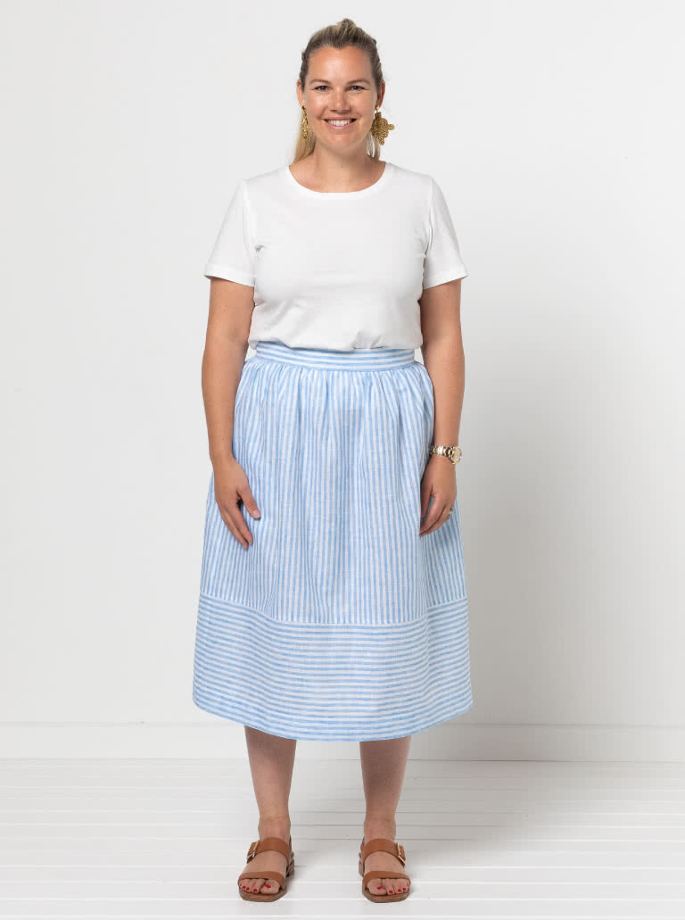 Memphis Woven Skirt By Style Arc - Gathered skirt with fitted waistband.