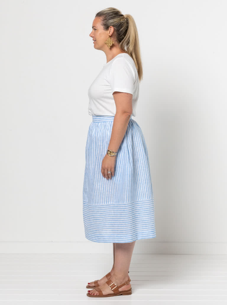 Memphis Woven Skirt By Style Arc - Gathered skirt with fitted waistband.