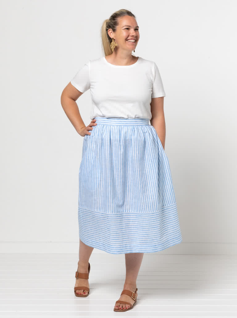 Memphis Woven Skirt By Style Arc - Gathered skirt with fitted waistband.