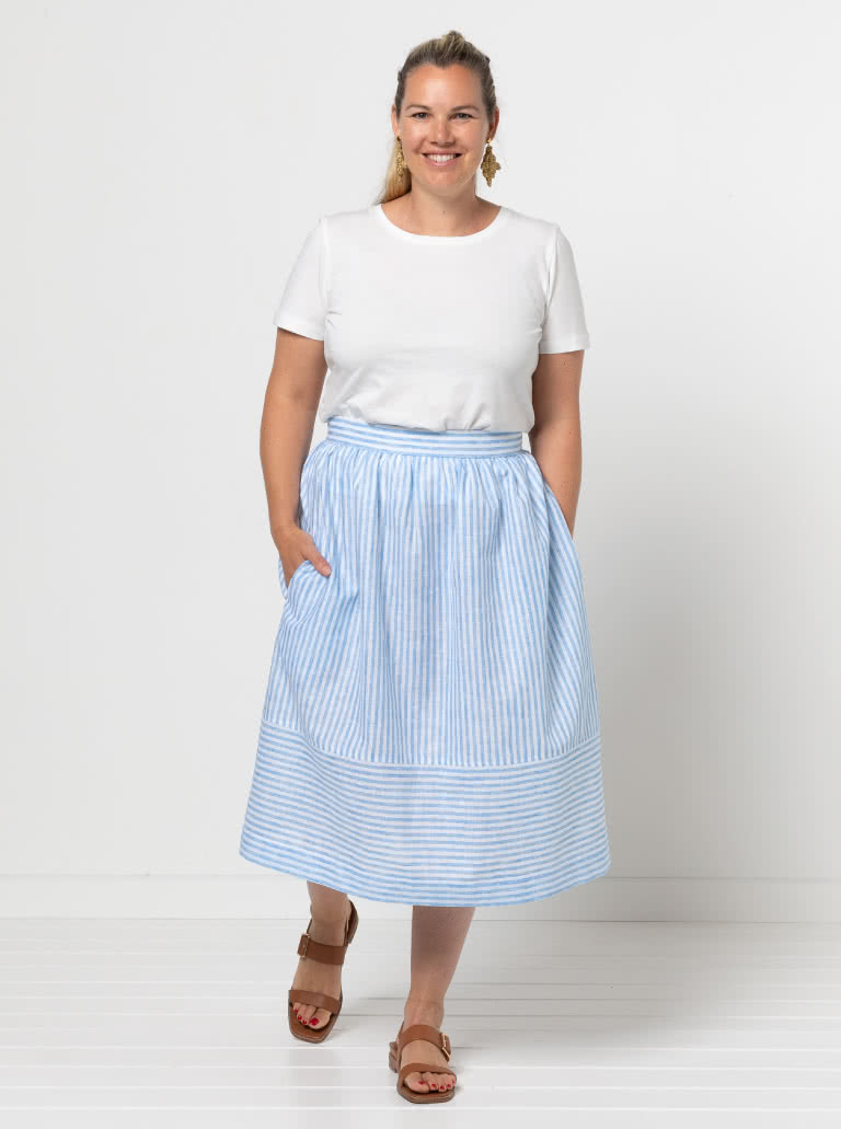 Memphis Woven Skirt By Style Arc - Gathered skirt with fitted waistband.