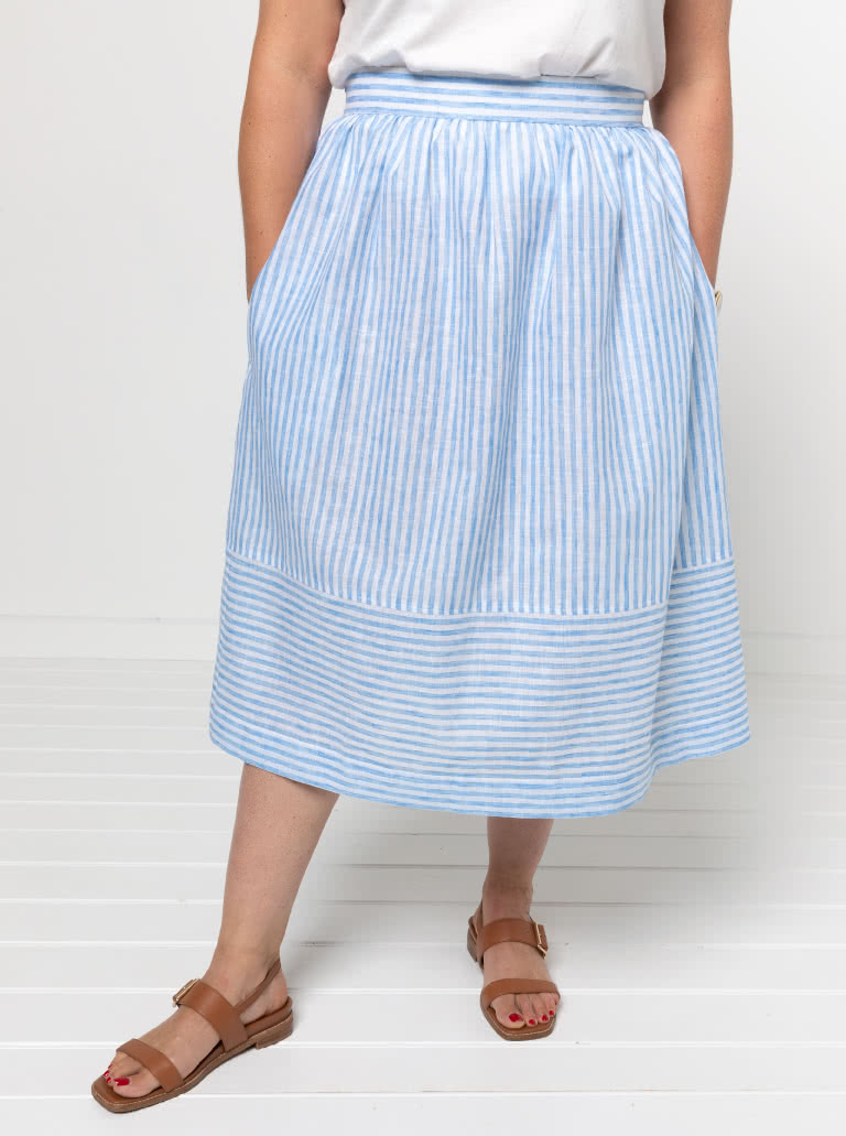 Memphis Woven Skirt By Style Arc - Gathered skirt with fitted waistband.