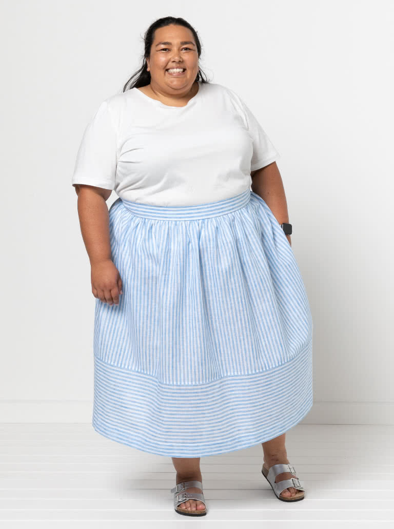 Memphis Woven Skirt By Style Arc - Gathered skirt with fitted waistband.