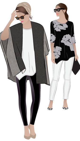 Mickie Cape + Kim Swing Top + April Pant By Style Arc - Discounted cape, t-shirt and pant bundle. You get three patterns in this fabulous discounted pattern bundle.