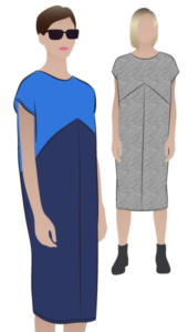 Mila Designer Dress by Style Arc - Simple, slip-on knee-length dress