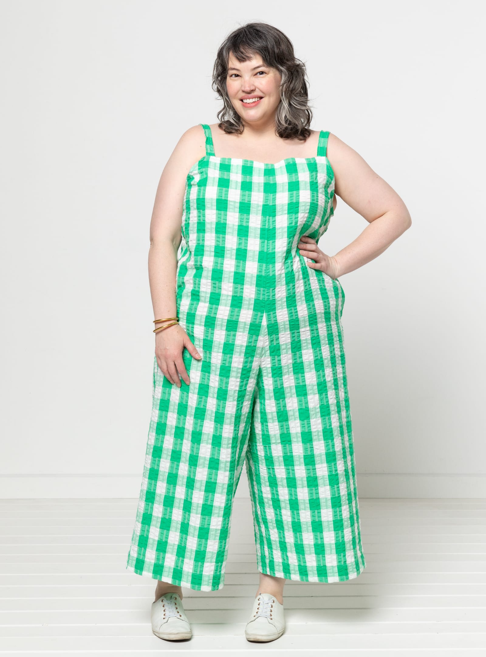 Mildred Jumpsuit By Style Arc - Casual pull-on jumpsuit featuring shoulder straps and in-seam pockets.