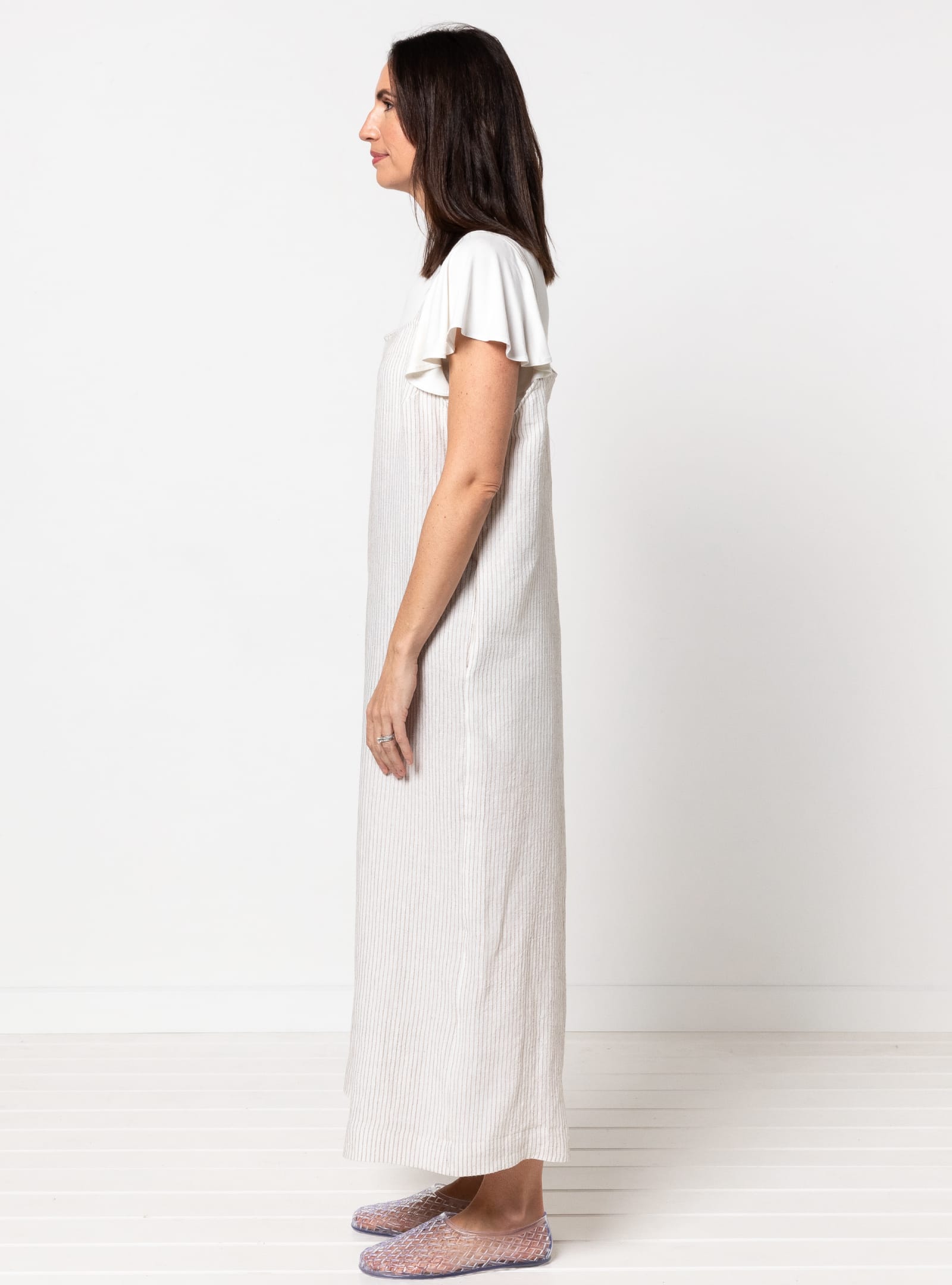 Mildred Jumpsuit By Style Arc - Casual pull-on jumpsuit featuring shoulder straps and in-seam pockets.