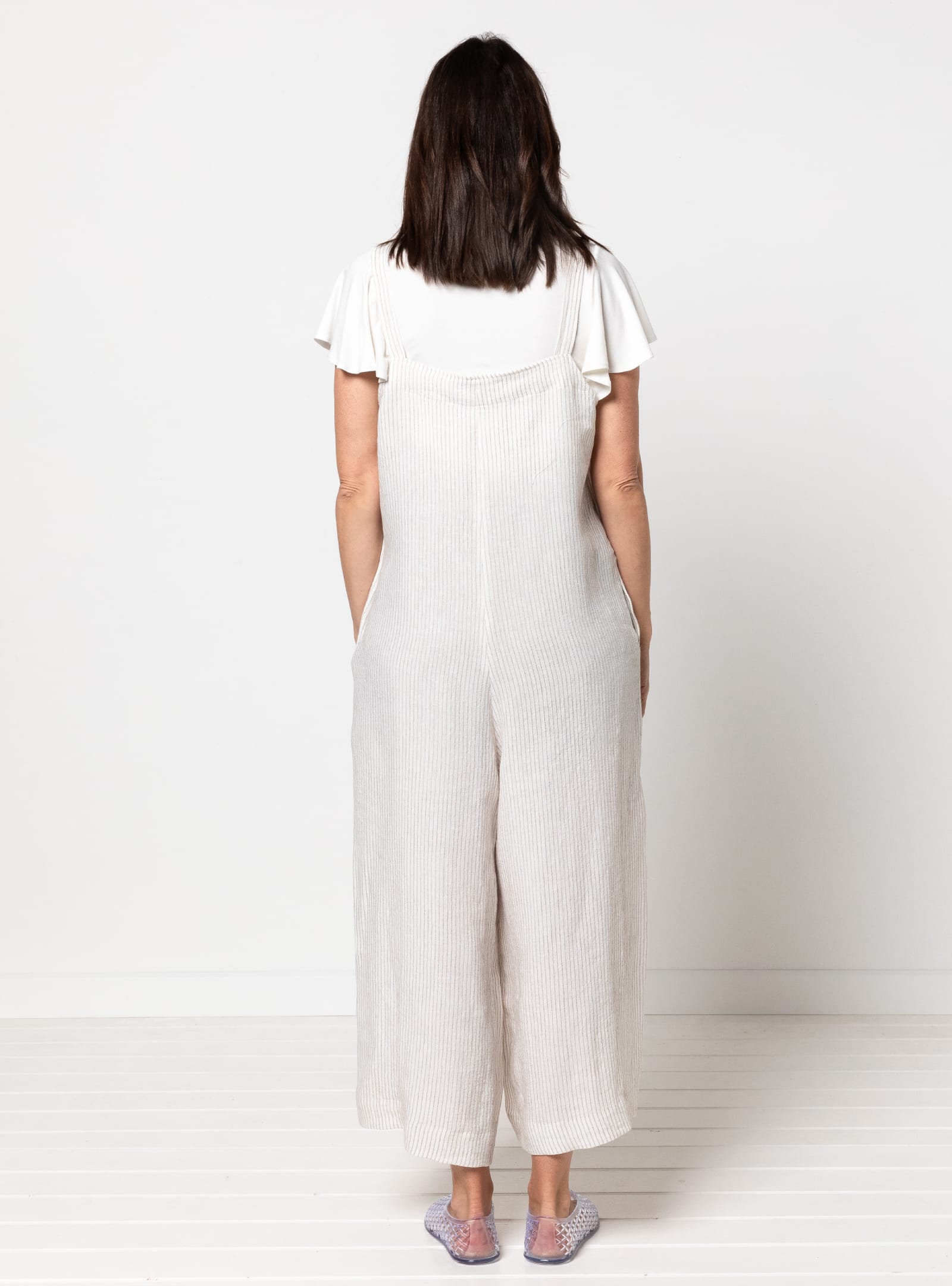 Mildred Jumpsuit By Style Arc - Casual pull-on jumpsuit featuring shoulder straps and in-seam pockets.