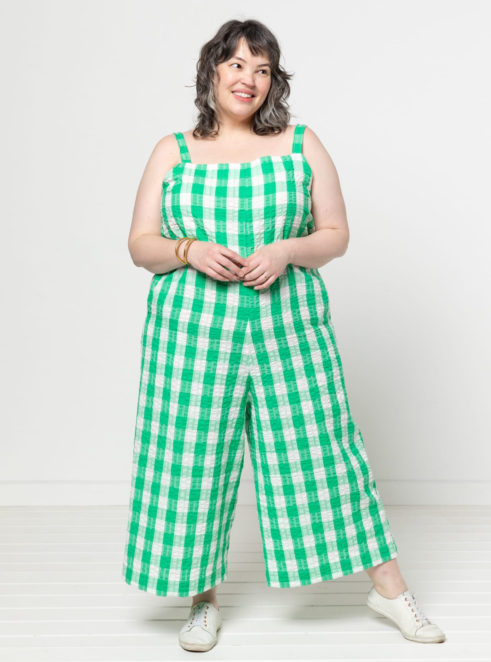 Mildred Jumpsuit By Style Arc - Casual pull-on jumpsuit featuring shoulder straps and in-seam pockets.