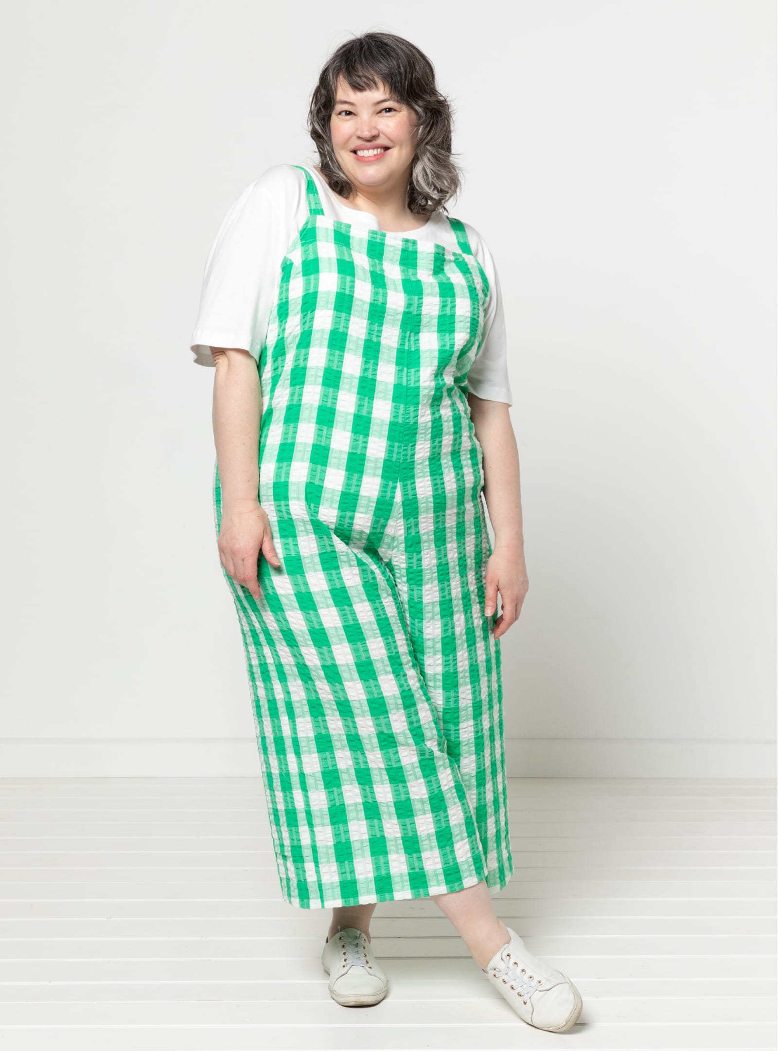 Mildred Jumpsuit By Style Arc - Casual pull-on jumpsuit featuring shoulder straps and in-seam pockets.