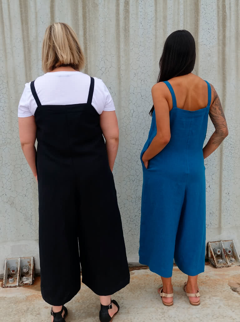 Mildred Jumpsuit By Style Arc - Casual pull-on jumpsuit featuring shoulder straps in seam pockets.