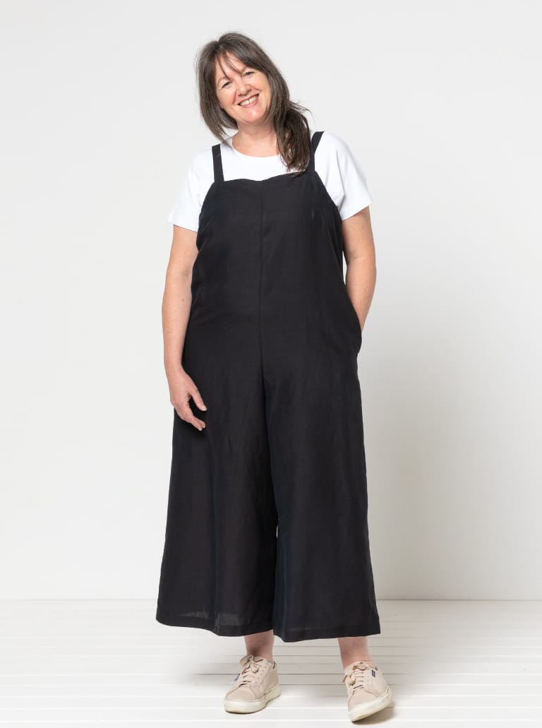 Mildred Jumpsuit By Style Arc - Casual pull-on jumpsuit featuring shoulder straps and in-seam pockets.