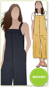 Mildred Jumpsuit By Style Arc - Casual pull-on jumpsuit featuring shoulder straps in seam pockets.