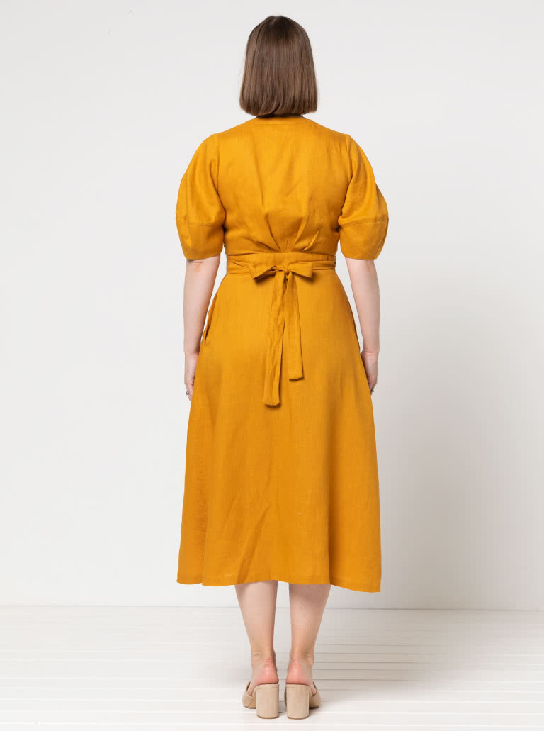 Millicent Wrap Dress By Style Arc - Waisted long length wrap dress with an option of 2 sleeves.