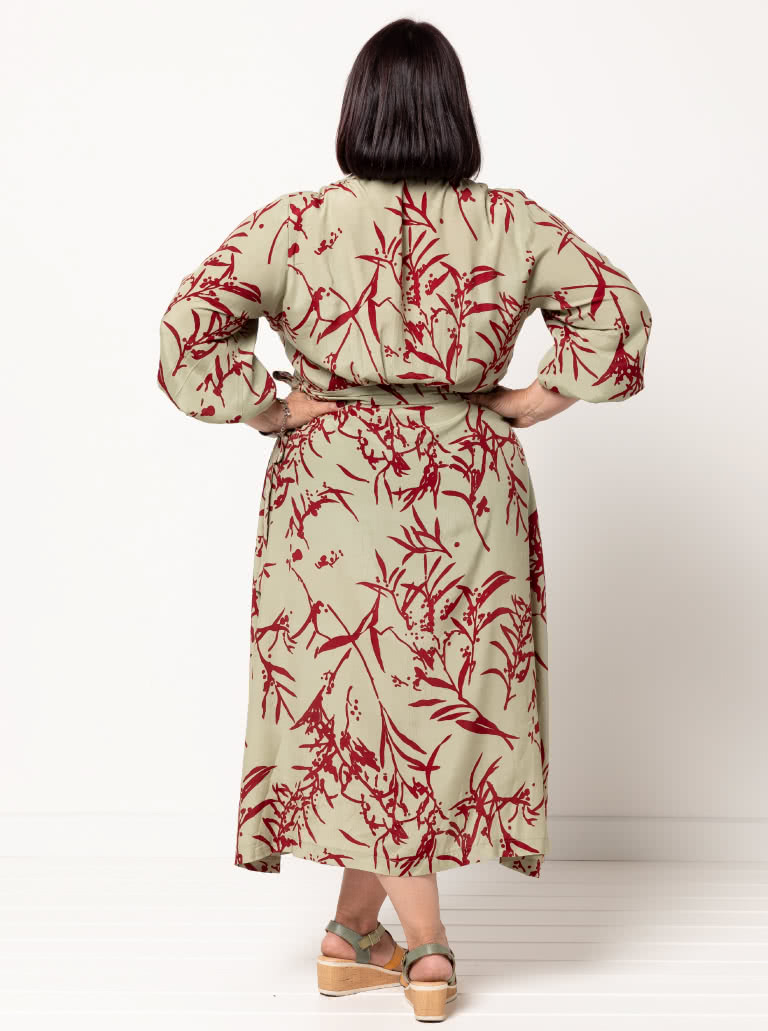 Millicent Wrap Dress By Style Arc - Waisted long length wrap dress with an option of 2 sleeves.