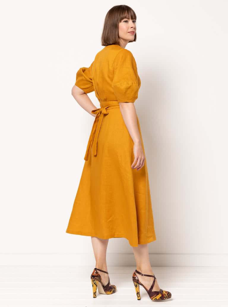 Millicent Wrap Dress By Style Arc - Waisted long length wrap dress with an option of 2 sleeves.