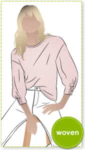 Mimi Woven Top Sewing Pattern By Style Arc - Dropped shoulder and sleeve loose fitting top sewing pattern.