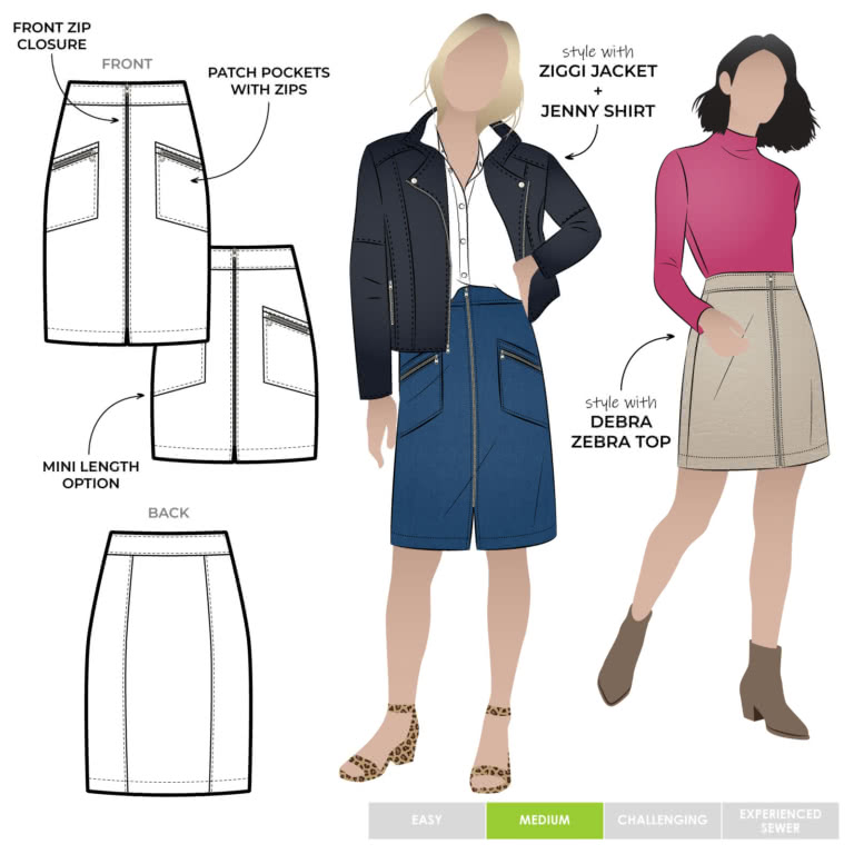 Mindi Skirt Sewing Pattern – Casual Patterns – Style Arc