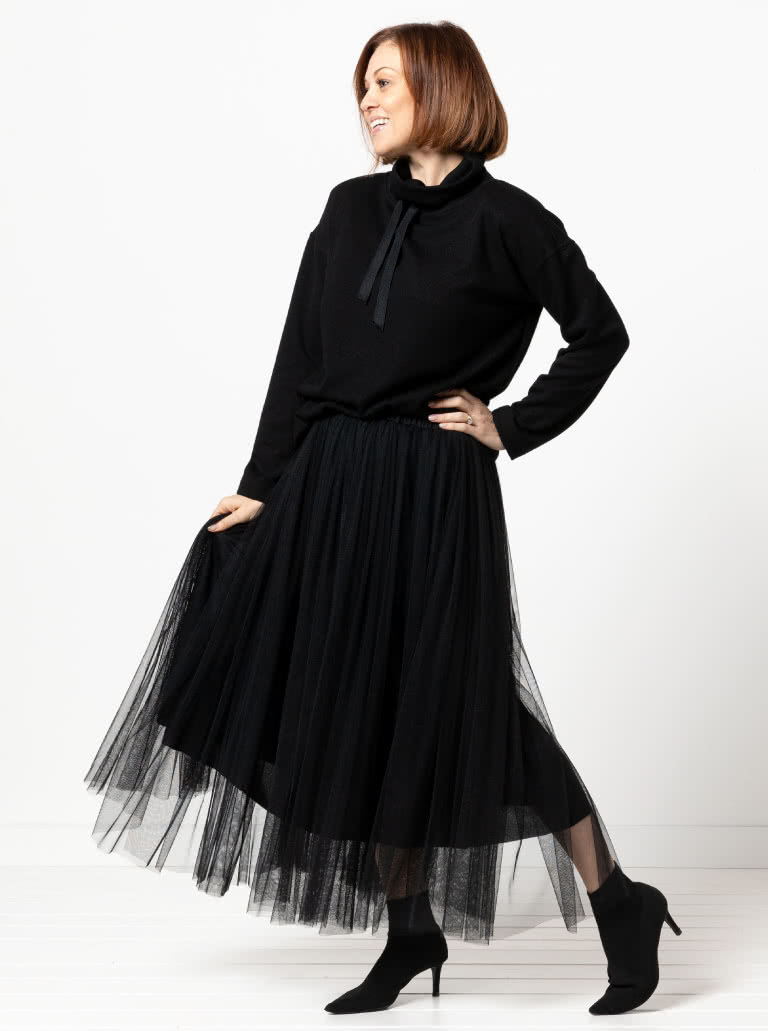 Miranda Skirt By Style Arc - Gathered skirt with elastic waist.