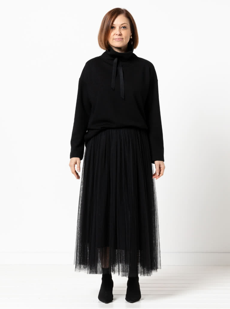 Miranda Skirt By Style Arc - Gathered skirt with elastic waist.