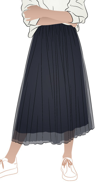 Miranda Skirt By Style Arc - Gathered skirt with elastic waist.