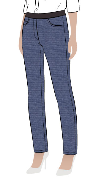 Misty Stretch Pull-On Jean By Style Arc - Stretch denim slim leg jean with an elastic waist for comfort