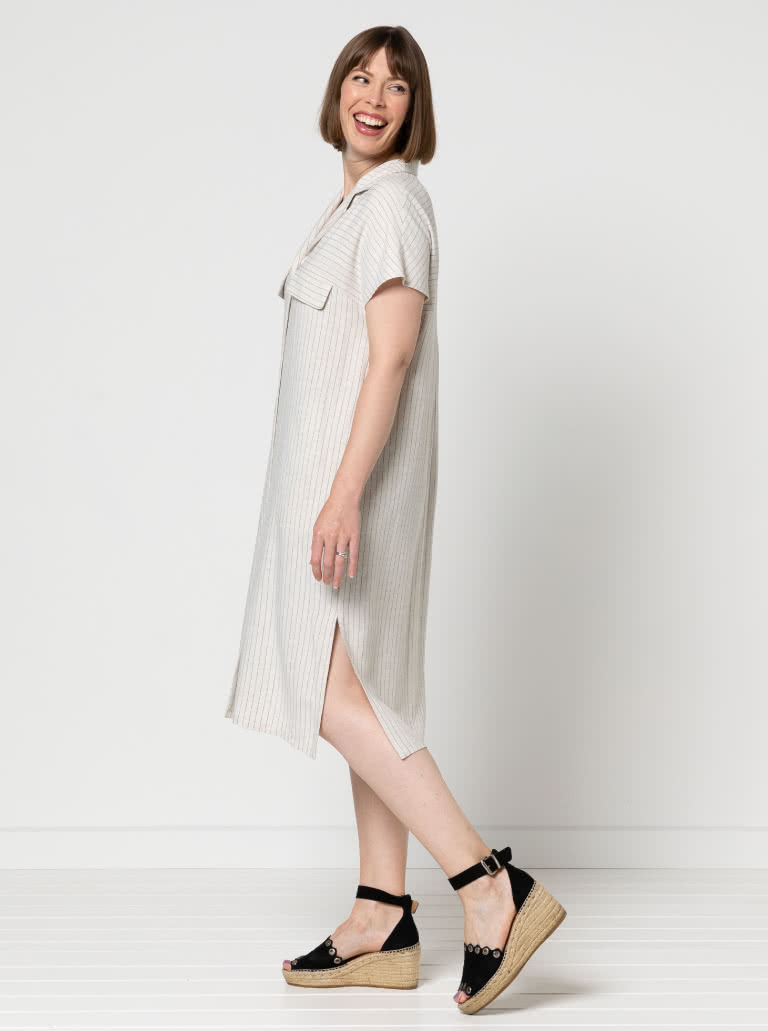 Monty Shirt And Dress By Style Arc - This is a two in one pattern, an easy fit dress and shirt which features a neat revere collar and an extended shoulder line.