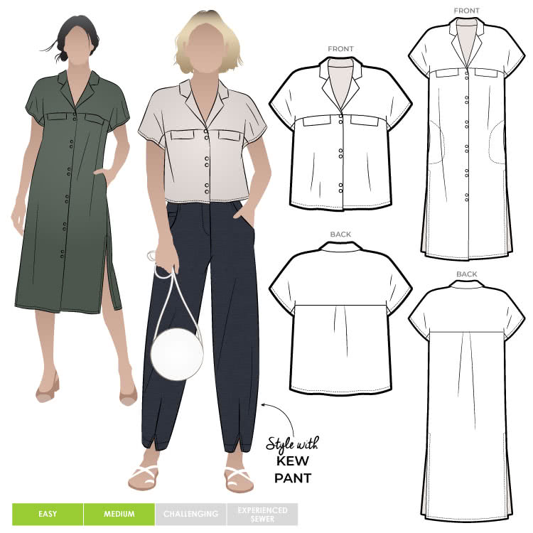 Monty Shirt And Dress Sewing Pattern ...