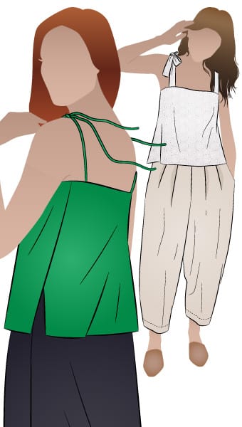 Nica Woven Top By Style Arc - A simple two-piece scarf top with wide or thin straps