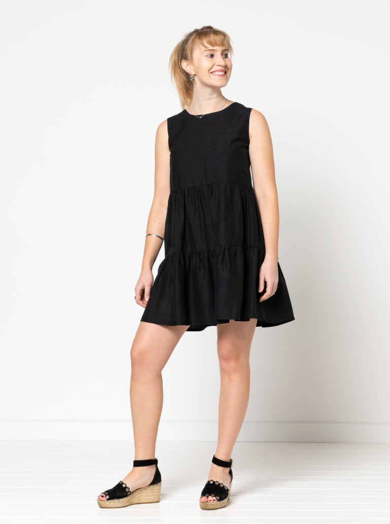 Nova Midi Dress By Style Arc - Slip on three tired sleeveless midi dress.