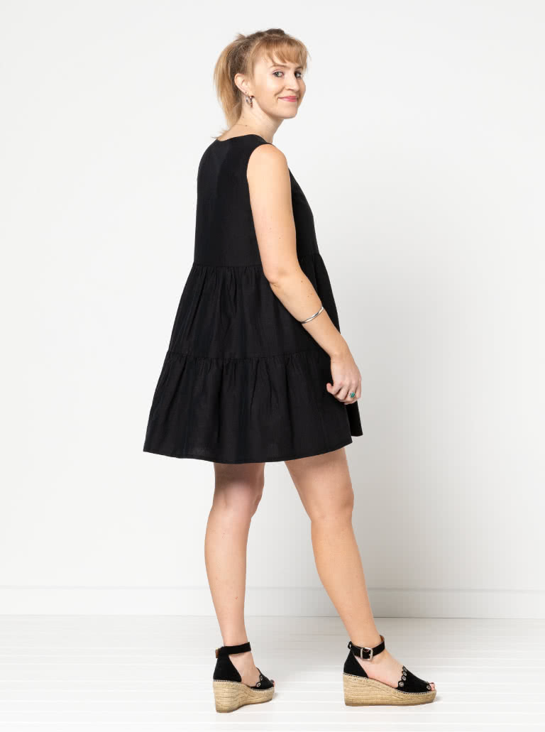 Nova Midi Dress By Style Arc - Slip on three tired sleeveless midi dress.