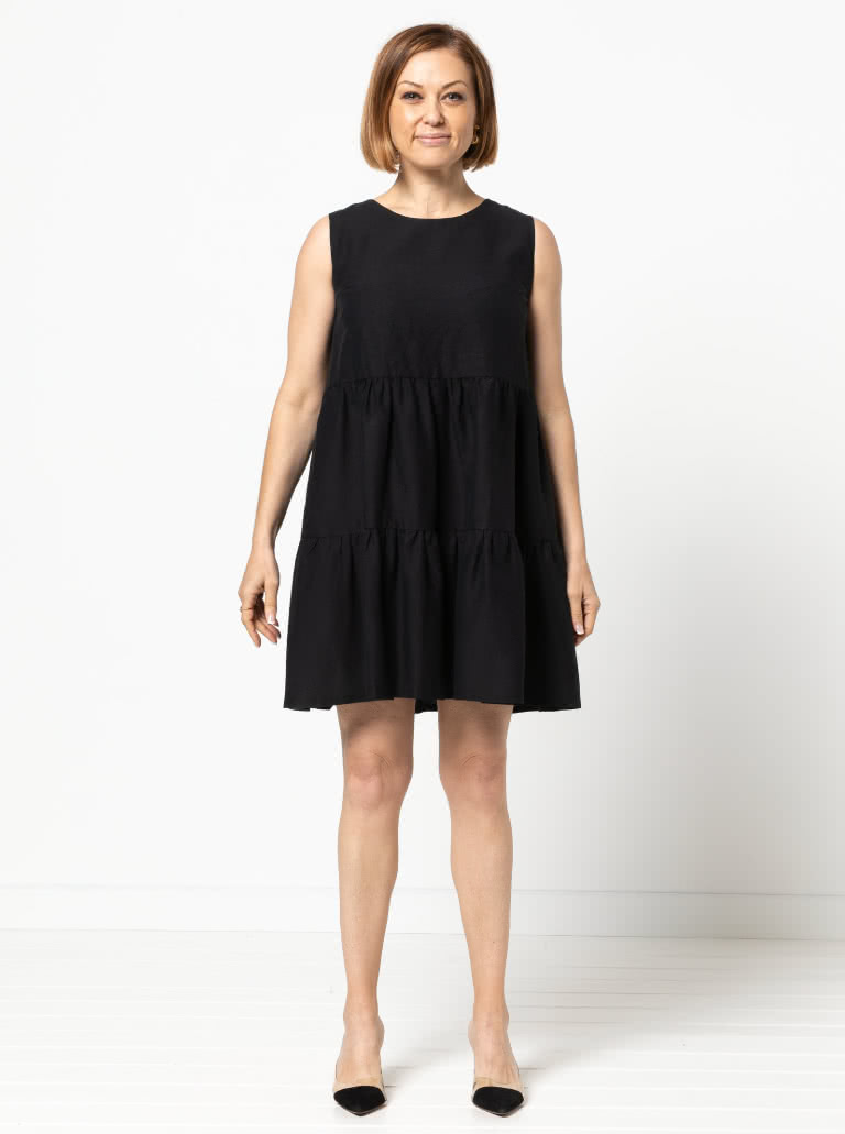 Nova Midi Dress By Style Arc - Slip on three tired sleeveless midi dress.