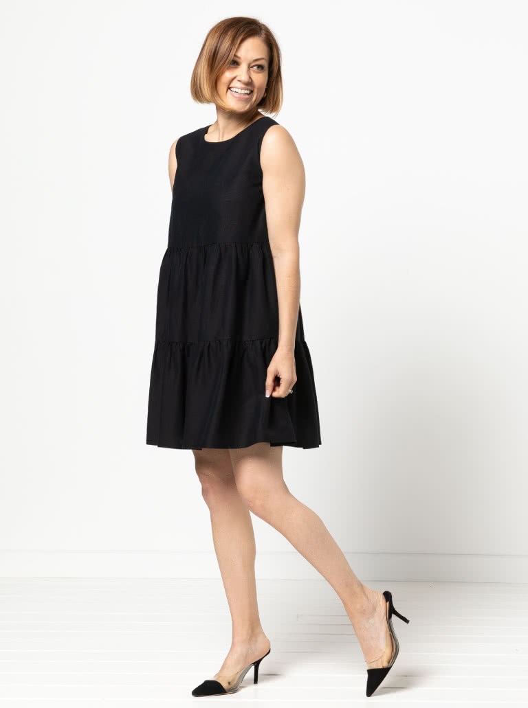 Nova Midi Dress By Style Arc - Slip on three tired sleeveless midi dress.