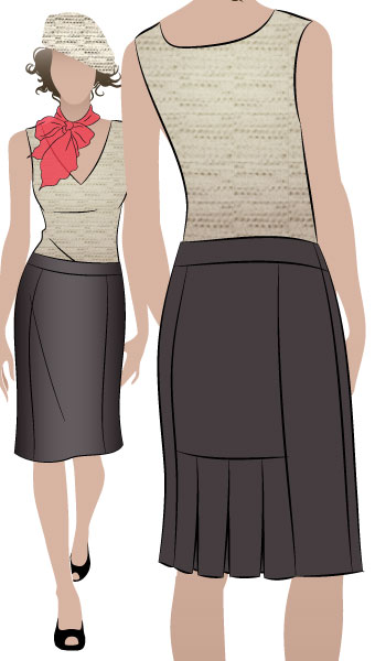Odette Skirt By Style Arc - Slim skirt with back pleat treatment