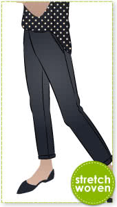 Parker Ponte Pant By Style Arc - Fashionable pull-on elastic waist pant with hem cuffs.