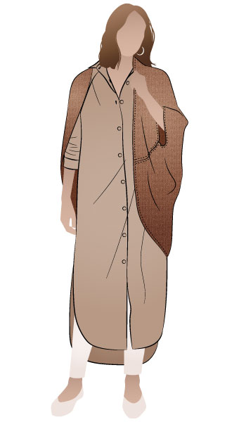 Perfect and Casual Look By Style Arc - A cosy trans seasonal casually cool discounted bundle with dress, leggings and wrap.