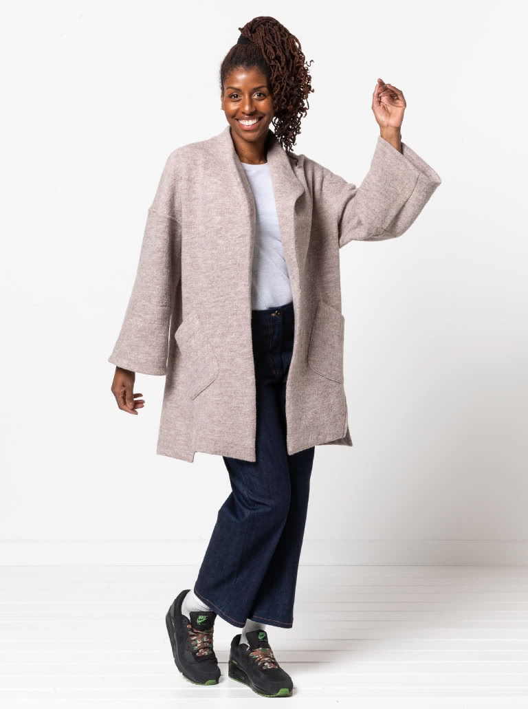 Petra Coat By Style Arc - Casual style coat, with dropped shoulders and wide sleeve.