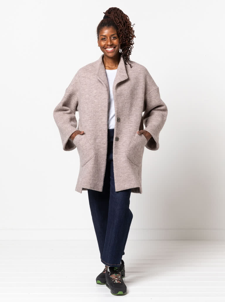 Petra Coat By Style Arc - Casual style coat, with dropped shoulders and wide sleeve.