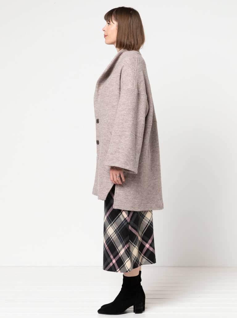Petra Coat By Style Arc - Casual style coat, with dropped shoulders and wide sleeve.