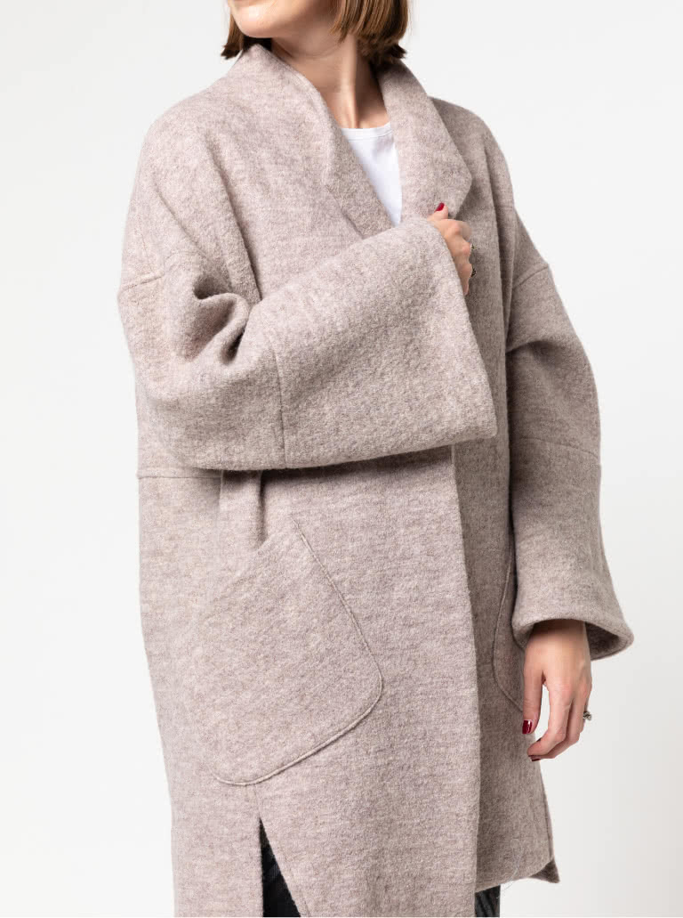 Petra Coat By Style Arc - Casual style coat, with dropped shoulders and wide sleeve.