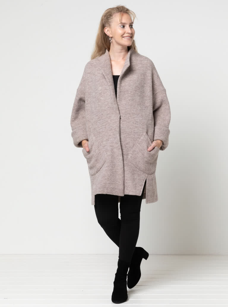 Petra Coat By Style Arc - Casual style coat, with dropped shoulders and wide sleeve.