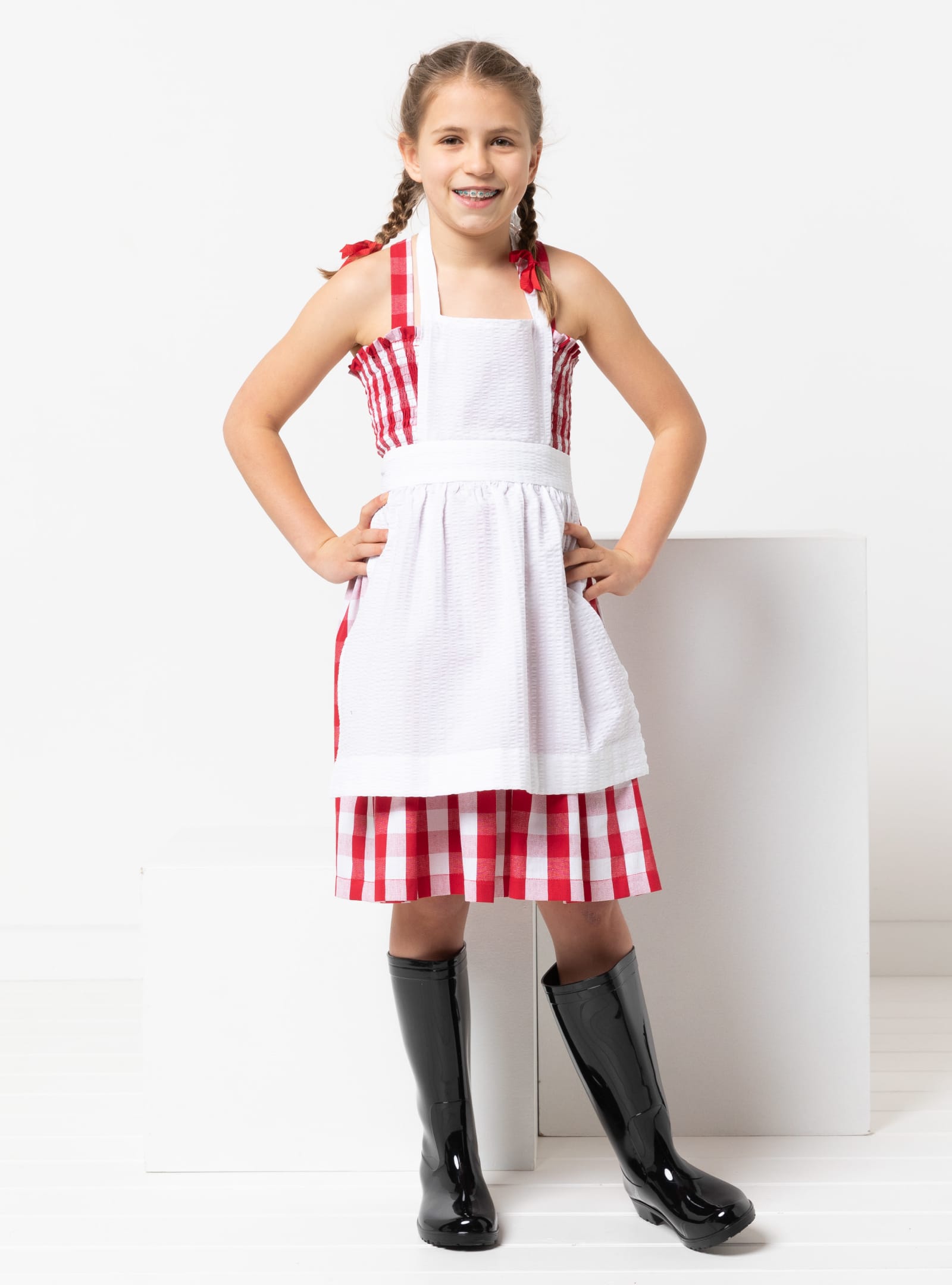 Pippa Kids Dress And Top By Style Arc - Shirred sundress and top, with optional shoulder ties for kids in sizes 2-14
