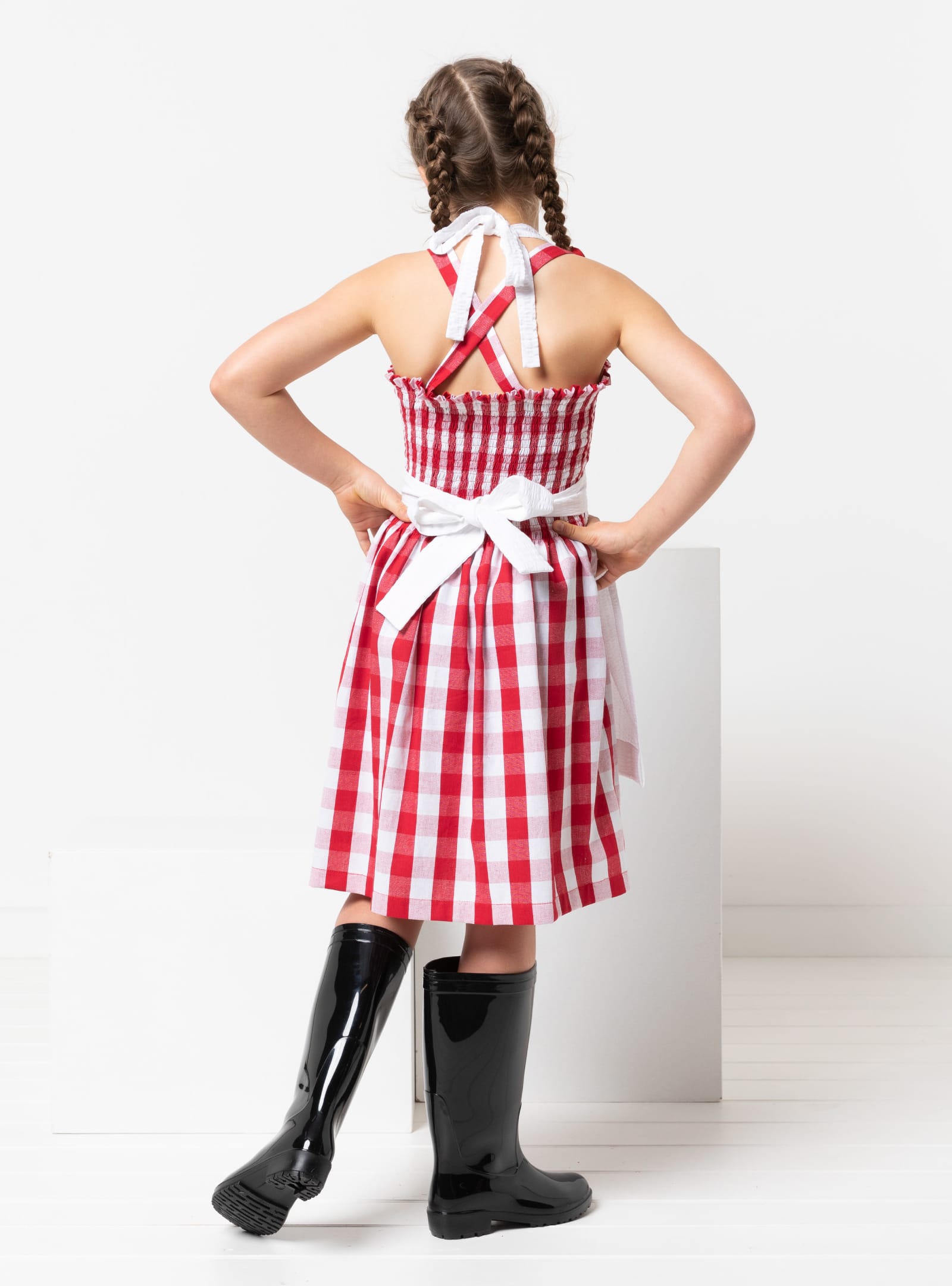 Pippa Kids Dress And Top By Style Arc - Shirred sundress and top, with optional shoulder ties for kids in sizes 2-14